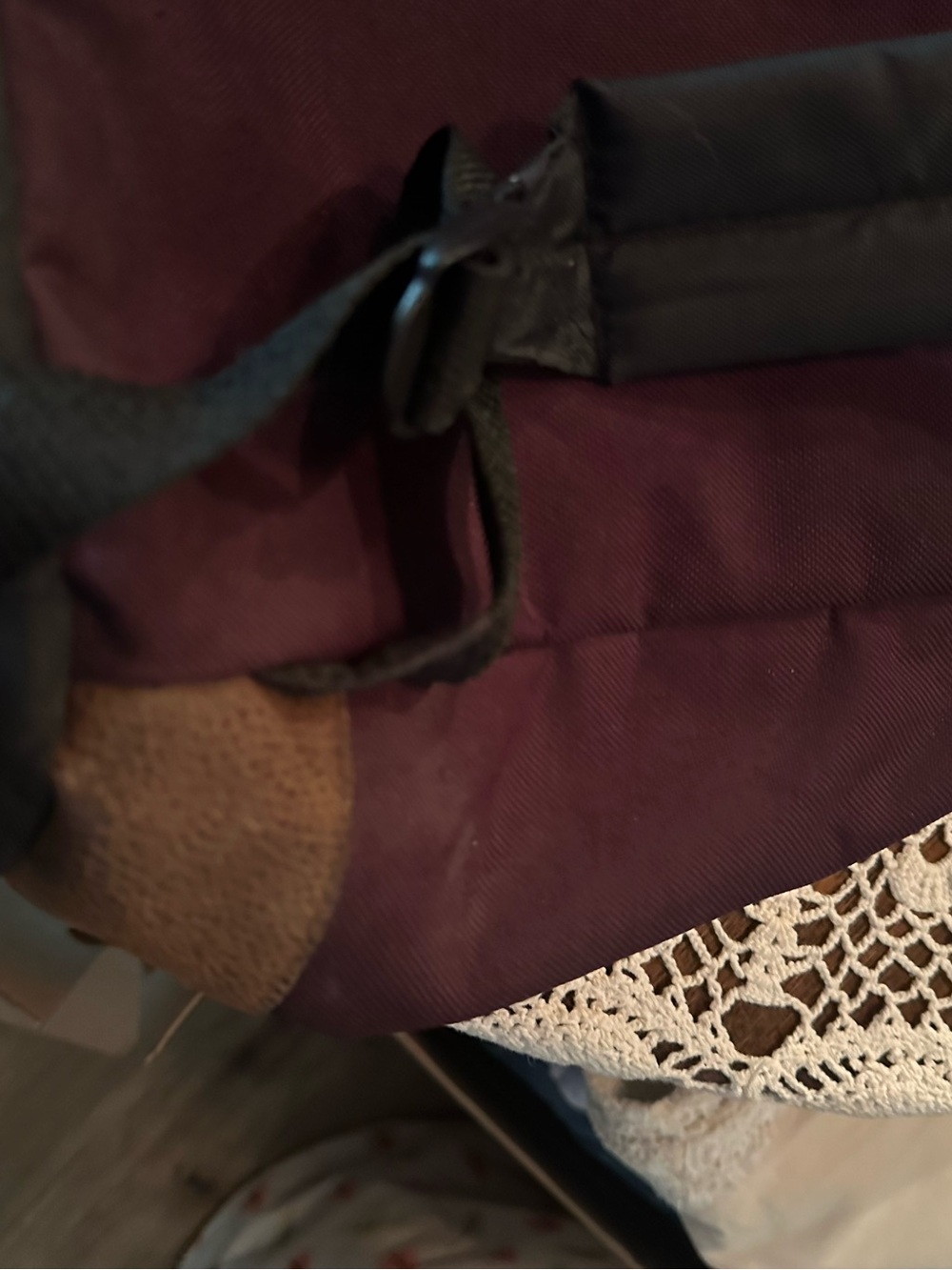 Burgundy Drawstring Backpack - Picture 5 of 7